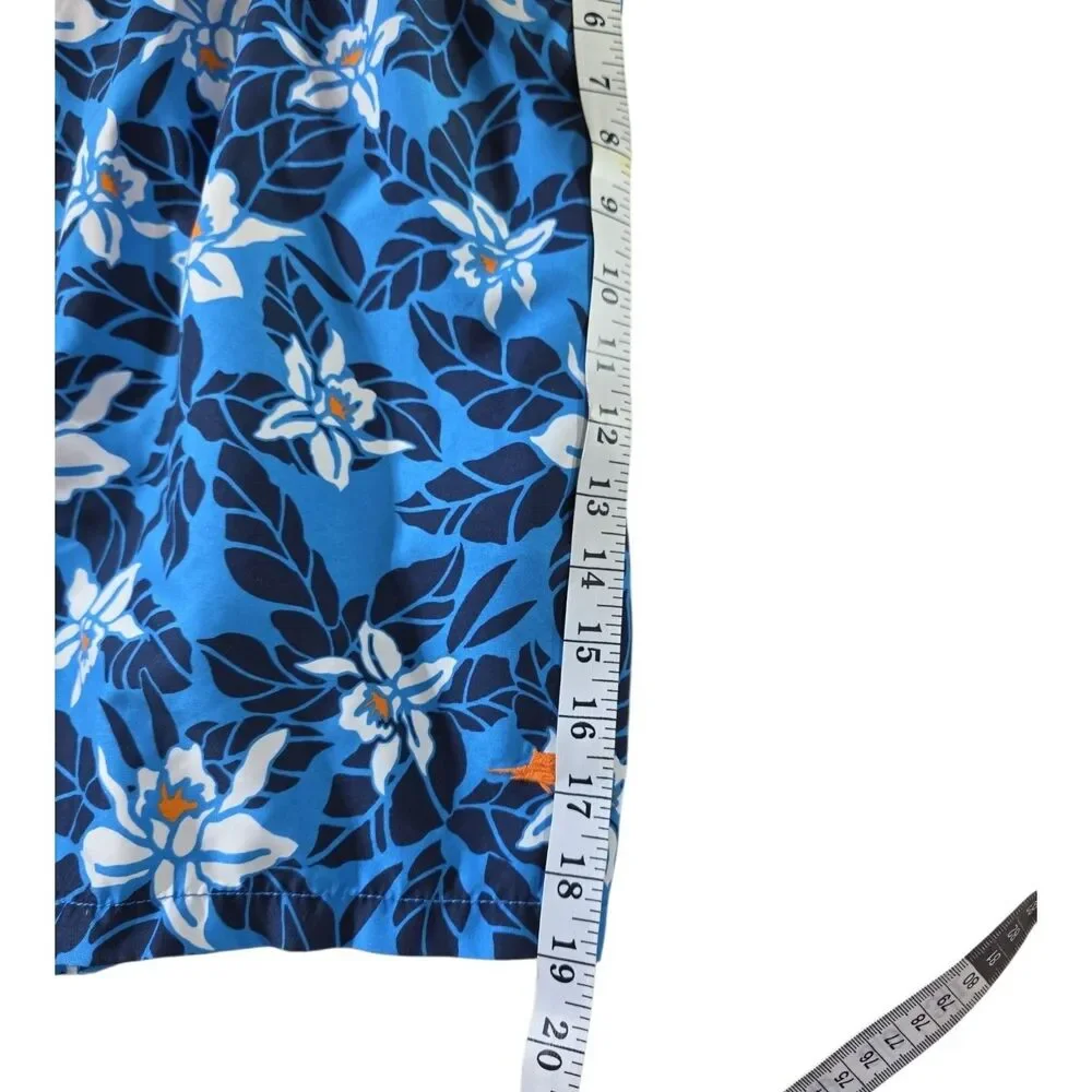 Tommy Bahama Relax Mens XXL Swim Trunks Blue Floral Board Shorts Cargo Pocket EC